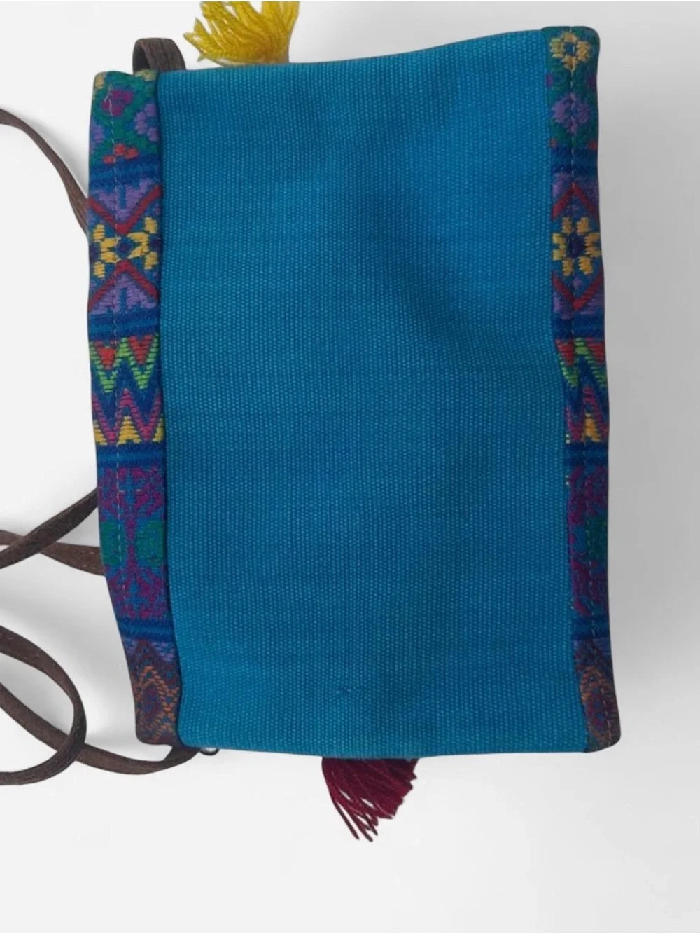 Handwoven Multicolor Tassel Crossbody Bag - Boho Chic